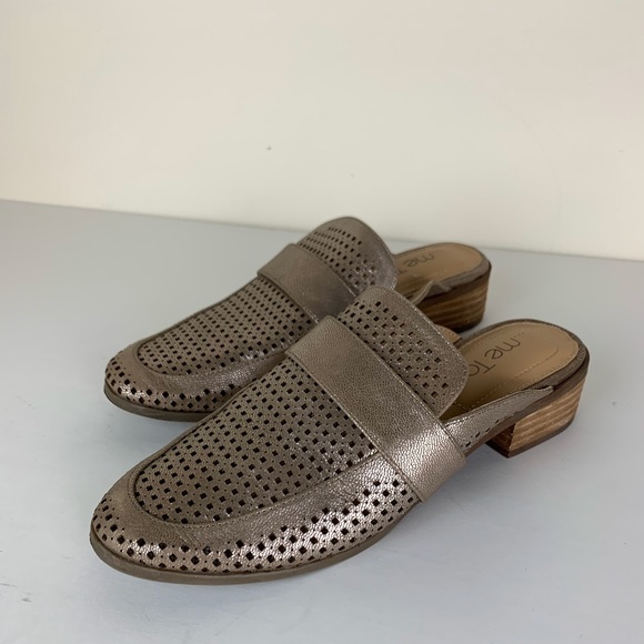 me too zara perforated leather mules